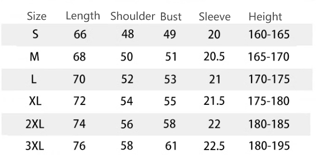 Size Chart 1