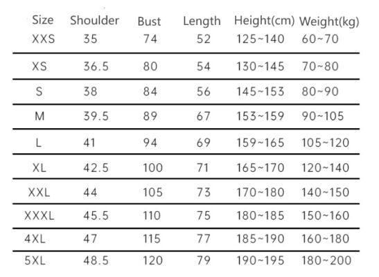 Size Chart 2